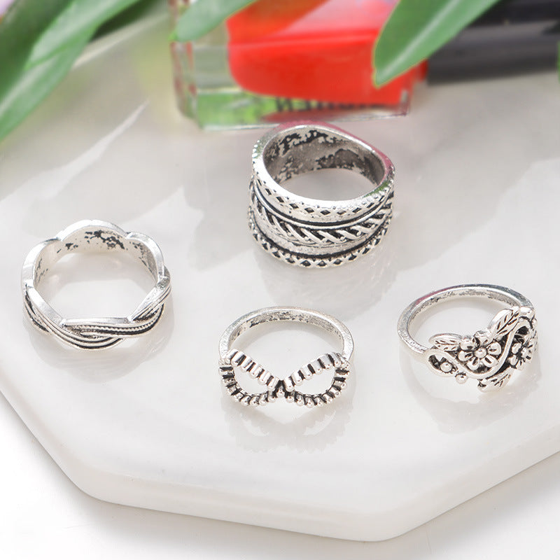 Scintillare by Sukkhi Youthful Floral Design Oxidised Ring Combo for Women