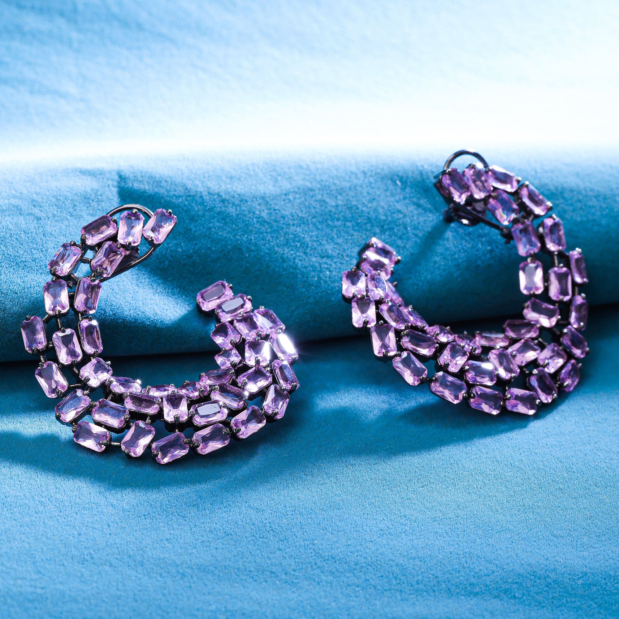 Sukkhi Pink Rhodium Plated CZ Drop Earring For Women