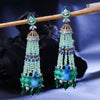 Sukkhi Green Rhodium Plated Kundan & Pearl & CZ Peacock Earring For Women