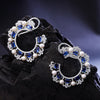 Sukkhi Blue Rhodium Plated CZ & Pearl Drop Earring For Women