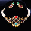 Sukkhi Multi Gold Plated Kundan & Pearl Choker Necklace Set For Women