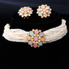 Sukkhi Multi Gold Plated Kundan & Pearl Choker Necklace Set For Women