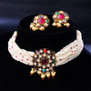 Sukkhi Multi Gold Plated Kundan & Pearl Choker Necklace Set For Women