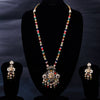 Sukkhi Multi Gold Plated Kundan & Pearl Long Ganpati Necklace Set For Women