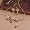 Sukkhi Golden Gold Plated Kundan & CZ Choker Necklace Set For Women