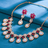 Sukkhi Red Gold Plated Kundan & CZ Choker Necklace Set For Women