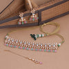 Sukkhi Pink & Green Gold Plated Kundan & Pearl Choker Necklace Set For Women