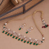 Sukkhi Green Gold Plated Kundan & CZ Choker Necklace Set For Women