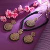 Sukkhi Green Gold Plated Reverse Ad & Pearl Long Necklace Set For Women