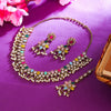 Sukkhi Multi Gold Plated Reverse Ad & Pearl Choker Necklace Set For Women