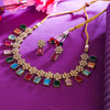 Sukkhi Multi Gold Plated Reverse Ad & Pearl Choker Necklace Set For Women