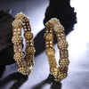 Sukkhi Golden Gold Plated Pearl Bangles For Women