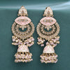 Sukkhi Pink Gold Plated Reverse Ad & Pearl Jhumka Earring For Women