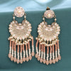 Sukkhi Peach Gold Plated Reverse Ad & Pearl Drop Earring For Women