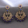 Sukkhi Blue Gold Plated Reverse Ad & Pearl Dangle Earring For Women