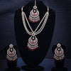 Sukkhi Maroon Gold Plated Reverse AD & Pearl Long Necklace Set For Women