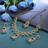 Sukkhi Green Gold Plated Reverse AD & Pearl Choker Necklace Set For Women