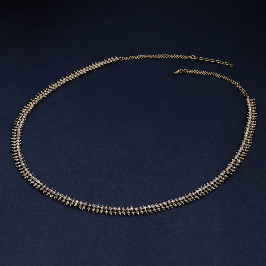 Sukkhi Golden Gold Plated Reverse AD & Pearl KamarBand For Women