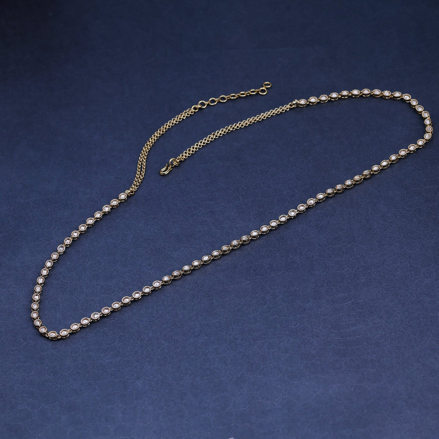 Sukkhi Golden Gold Plated Reverse AD & Pearl KamarBand For Women