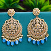 Sukkhi Blue Gold Plated Reverse AD & Pearl Dangle Earring For Women