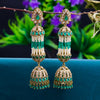 Sukkhi Green Gold Plated Reverse AD & Pearl Jhumka Earring For Women