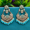 Sukkhi Blue Gold Plated Reverse AD & Pearl Jhumka Earring For Women