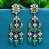 Sukkhi Green Gold Plated Reverse AD & Pearl Dangle Earring For Women