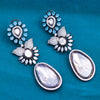 Sukkhi Silver Rhodium Plated CZ Drop Earring For Women