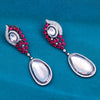 Sukkhi Silver Rhodium Plated CZ Drop Earring For Women
