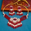 Sukkhi Maroon Gold Plated Kundan & Pearl Choker Necklace Set For Women