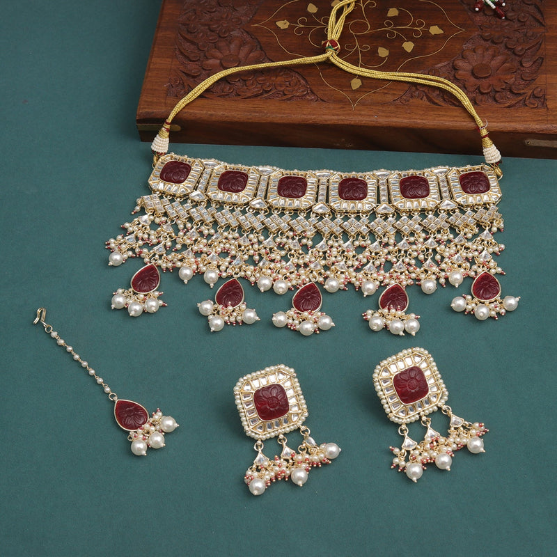 Ghunghru Pearl Choker Necklace – Creyonsbymansi