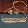 Sukkhi Green Gold Plated Kundan & Pearl Choker Necklace Set For Women