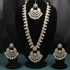 Sukkhi Golden Gold Plated Kundan & Pearl Long Necklace Set For Women