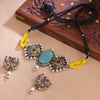 Sukkhi Yellow Oxidised Pearl Choker Necklace Set For Women