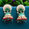 Sukkhi Green Gold Plated Kundan & Pearl Jhumka Earring For Women