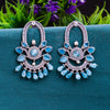 Sukkhi Aqua Oxidised CZ & Pearl Dangle Earring For Women