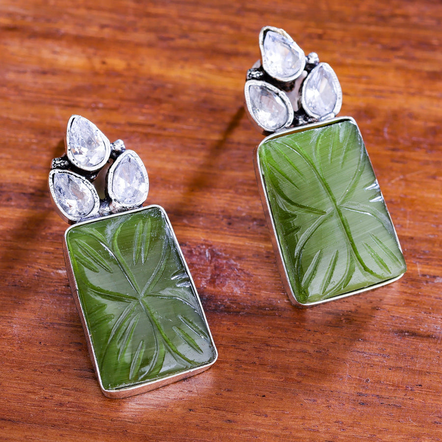 Sukkhi Olive Oxidised Pearl Drop Earring For Women