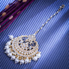 Sukkhi Golden Gold Plated Kundan & Pearl Mangtikka For Women