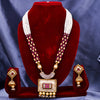 Sukkhi Multi Gold Plated Kundan & Pearl Long Necklace Set For Women