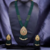 Sukkhi Green Gold Plated Kundan & Pearl Long Necklace Set For Women