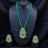 Sukkhi Green Gold Plated Kundan & Pearl Long Necklace Set For Women