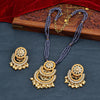 Sukkhi Grey Gold Plated Pearl Long Necklace Set For Women