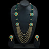 Sukkhi Green Gold Plated Pearl Long Necklace Set For Women