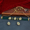 Sukkhi Green Gold Plated Kundan & Pearl Choker Necklace Set For Women