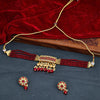 Sukkhi Maroon Gold Plated Kundan & Pearl Choker Necklace Set For Women