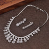 Sukkhi Silver Rhodium Plated CZ Choker Necklace Set For Women