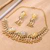 Sukkhi Enchanting  Gold Plated Kundan & Pearl Golden Necklace Set for Women