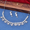 Sukkhi Entrancing  Rhodium Plated CZ Silver Necklace Set for Women