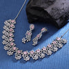 Sukkhi Fair  Rhodium Plated CZ Pink Necklace Set for Women