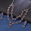 Sukkhi Taking  Rhodium Plated CZ Maroon Necklace Set for Women